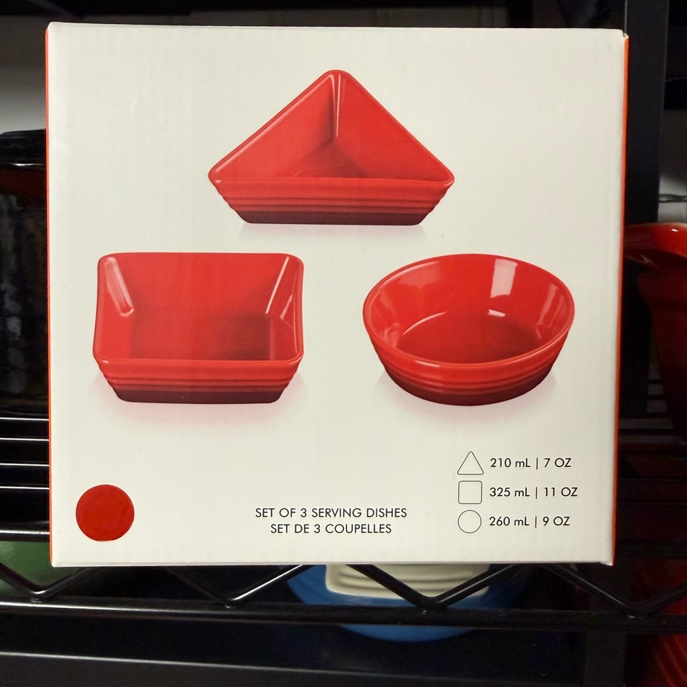 Le Creuset Cherry (cerise)  Red Serving Dish Trio
